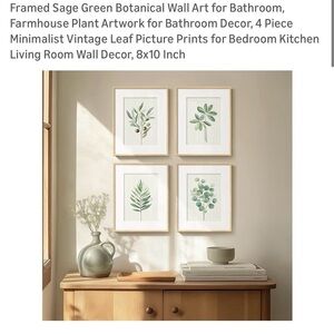 Botanical Wall Art Set - Sage Green Leaf Prints